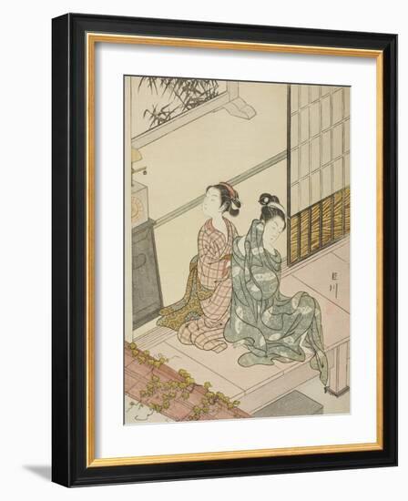 The Evening Bell of the Clock , from the series Eight Views of the Parlor , c.1766-Suzuki Harunobu-Framed Giclee Print