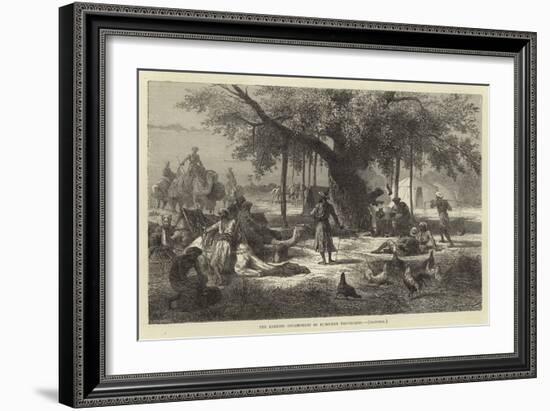 The Evening Encampment of European Travellers, Rajpoor-null-Framed Giclee Print