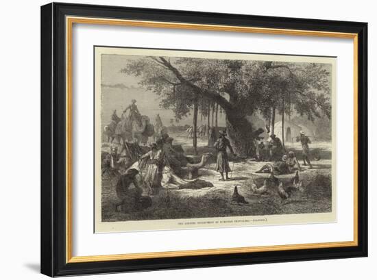 The Evening Encampment of European Travellers, Rajpoor-null-Framed Giclee Print