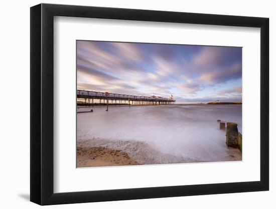 The evening sun hits Herne Bay Pier, Herne Bay, Kent, England, United Kingdom, Europe-Andrew Sproule-Framed Photographic Print