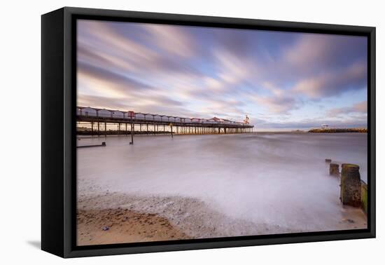 The evening sun hits Herne Bay Pier, Herne Bay, Kent, England, United Kingdom, Europe-Andrew Sproule-Framed Premier Image Canvas