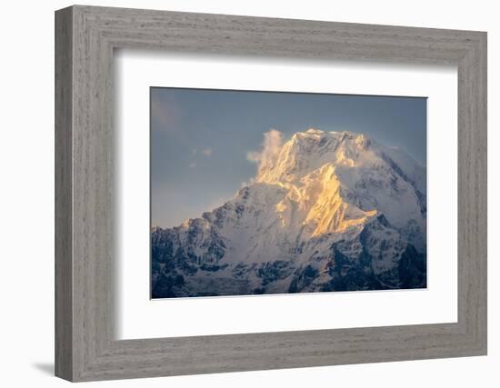 The Evening Sun on Annapurna South, 7219M, Annapurna Conservation Area, Nepal, Himalayas, Asia-Andrew Taylor-Framed Photographic Print