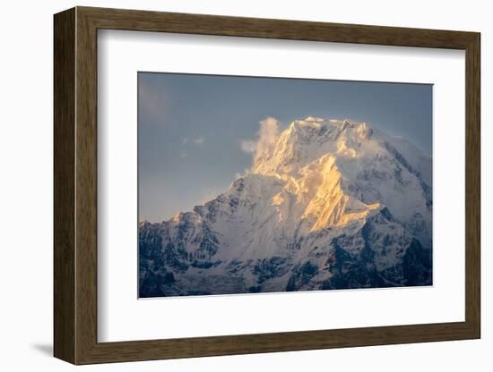 The Evening Sun on Annapurna South, 7219M, Annapurna Conservation Area, Nepal, Himalayas, Asia-Andrew Taylor-Framed Photographic Print