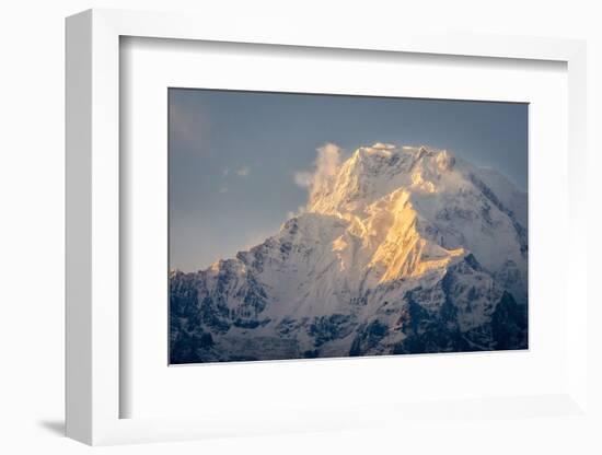 The Evening Sun on Annapurna South, 7219M, Annapurna Conservation Area, Nepal, Himalayas, Asia-Andrew Taylor-Framed Photographic Print