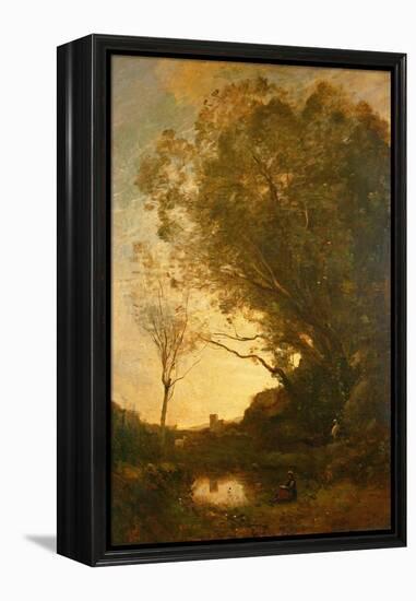 The Evening-Jean-Baptiste-Camille Corot-Framed Premier Image Canvas