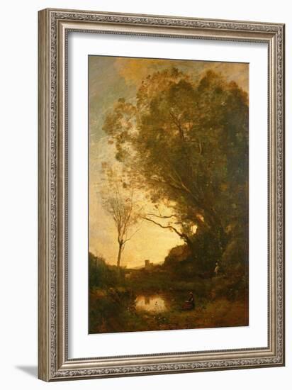 The Evening-Jean-Baptiste-Camille Corot-Framed Giclee Print