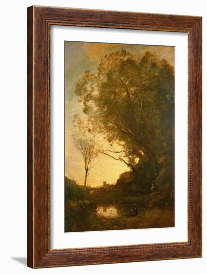 The Evening-Jean-Baptiste-Camille Corot-Framed Giclee Print