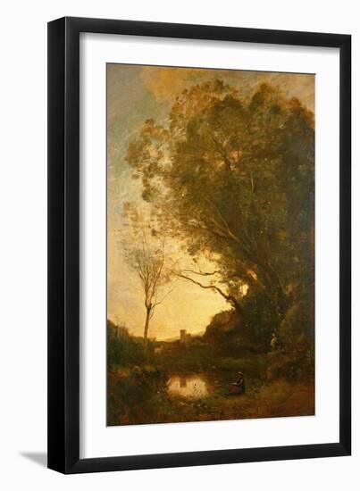 The Evening-Jean-Baptiste-Camille Corot-Framed Giclee Print