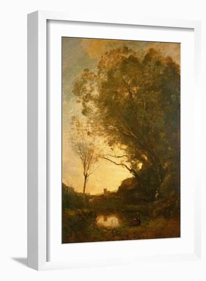 The Evening-Jean-Baptiste-Camille Corot-Framed Giclee Print