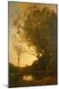 The Evening-Jean-Baptiste-Camille Corot-Mounted Giclee Print