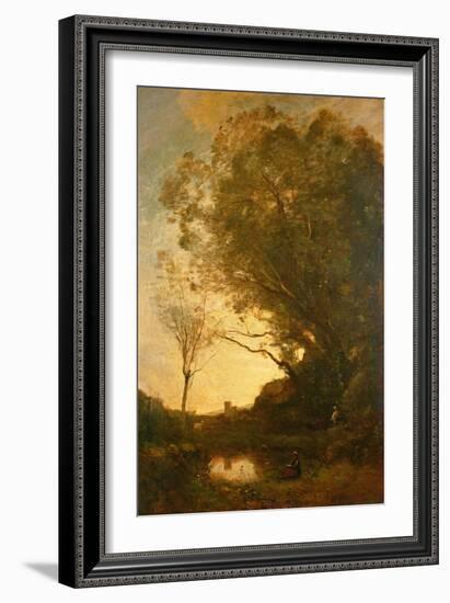 The Evening-Jean-Baptiste-Camille Corot-Framed Giclee Print