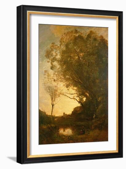 The Evening-Jean-Baptiste-Camille Corot-Framed Giclee Print