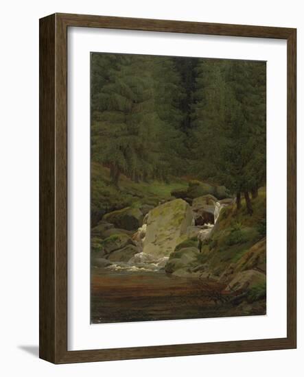 The Evergreens by the Waterfall-Caspar David Friedrich-Framed Giclee Print