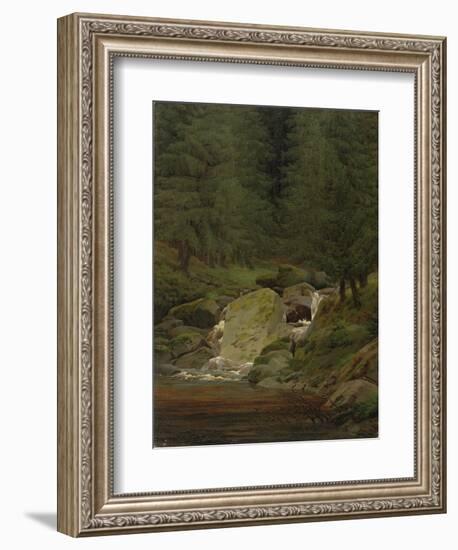 The Evergreens by the Waterfall-Caspar David Friedrich-Framed Giclee Print