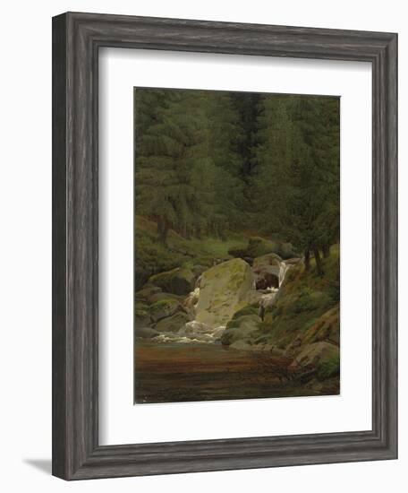 The Evergreens by the Waterfall-Caspar David Friedrich-Framed Giclee Print