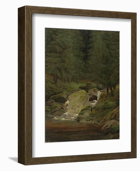 The Evergreens by the Waterfall-Caspar David Friedrich-Framed Giclee Print