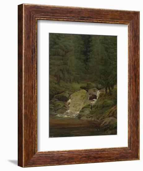 The Evergreens by the Waterfall-Caspar David Friedrich-Framed Giclee Print