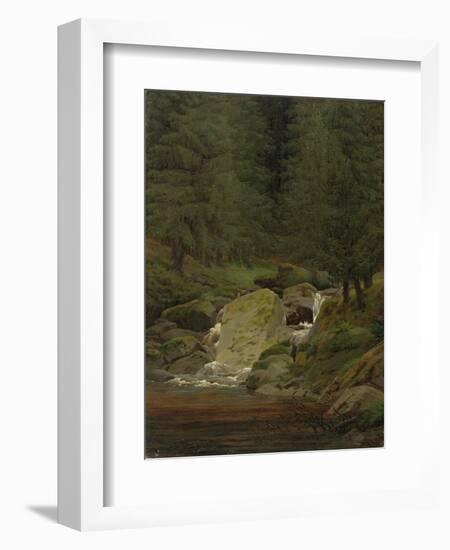 The Evergreens by the Waterfall-Caspar David Friedrich-Framed Giclee Print