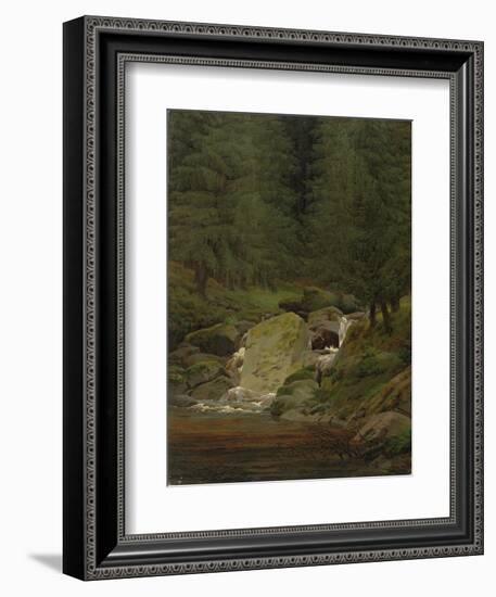 The Evergreens by the Waterfall-Caspar David Friedrich-Framed Giclee Print