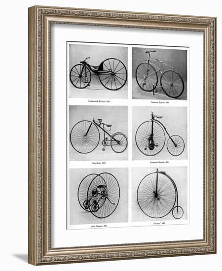 The Evolution of the Bicycle, 19th Century-null-Framed Giclee Print