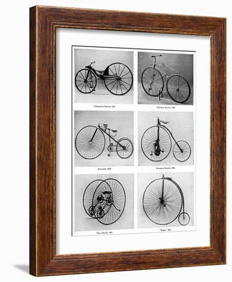 The Evolution of the Bicycle, 19th Century-null-Framed Giclee Print