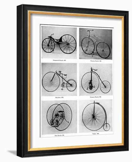The Evolution of the Bicycle, 19th Century-null-Framed Giclee Print