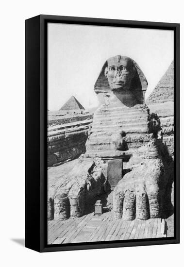 The Excavated Sphinx, Cairo, Egypt, C1920S-null-Framed Premier Image Canvas