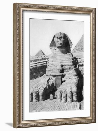 The Excavated Sphinx, Cairo, Egypt, C1920S-null-Framed Giclee Print