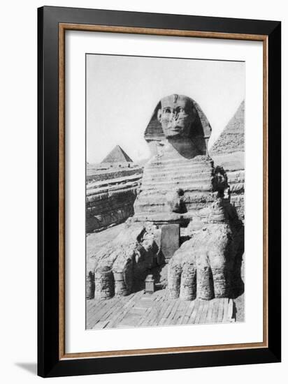 The Excavated Sphinx, Cairo, Egypt, C1920S-null-Framed Giclee Print