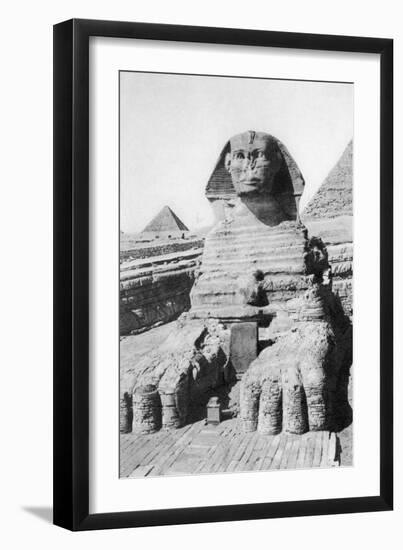 The Excavated Sphinx, Cairo, Egypt, C1920S-null-Framed Giclee Print