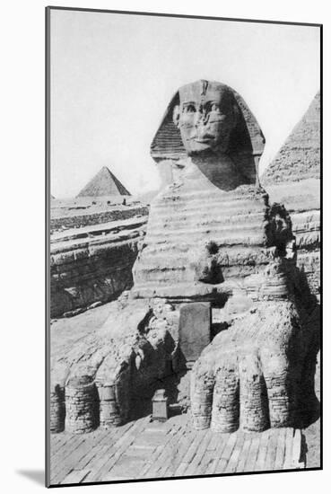 The Excavated Sphinx, Cairo, Egypt, C1920S-null-Mounted Giclee Print