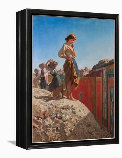 The Excavations at Pompeii, Italy, 19Th Century (Painting)-Filippo Palizzi-Framed Premier Image Canvas