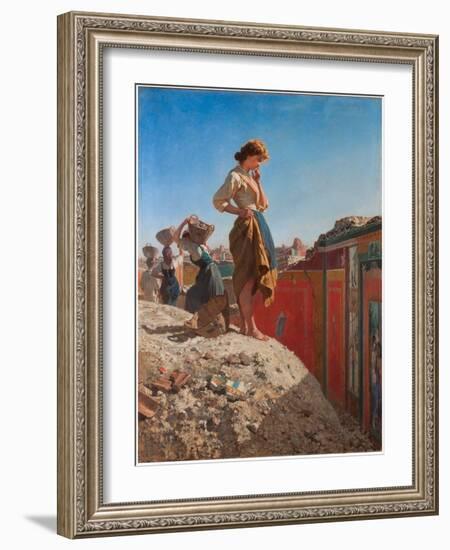 The Excavations at Pompeii, Italy, 19Th Century (Painting)-Filippo Palizzi-Framed Giclee Print