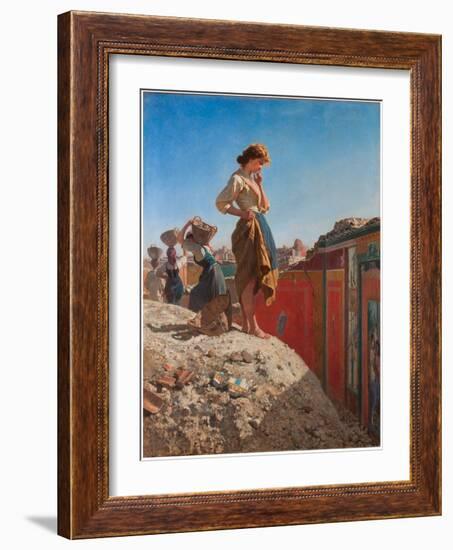 The Excavations at Pompeii, Italy, 19Th Century (Painting)-Filippo Palizzi-Framed Giclee Print