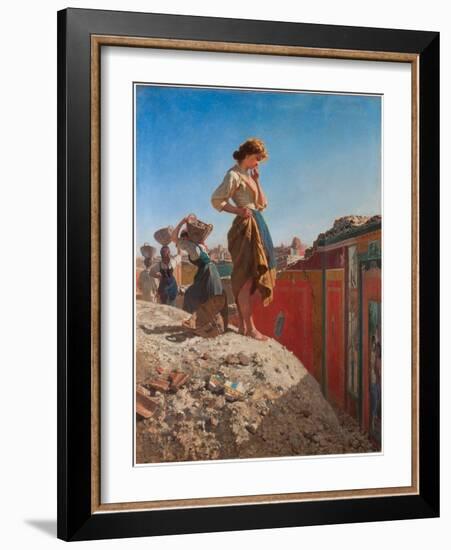 The Excavations at Pompeii, Italy, 19Th Century (Painting)-Filippo Palizzi-Framed Giclee Print