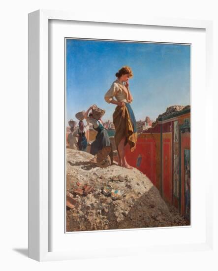 The Excavations at Pompeii, Italy, 19Th Century (Painting)-Filippo Palizzi-Framed Giclee Print