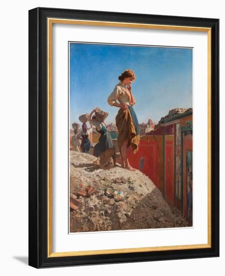 The Excavations at Pompeii, Italy, 19Th Century (Painting)-Filippo Palizzi-Framed Giclee Print