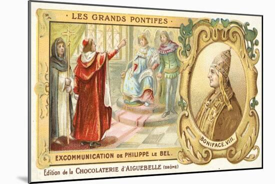 The Excommunication of Philip IV of France by Pope Boniface VIII, 1303-null-Mounted Giclee Print