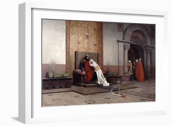 The Excommunication of Robert the Pious, 1875-Jean-Paul Laurens-Framed Giclee Print