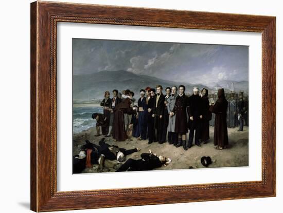 The Execution by Firing Squad of Torrijos and his Colleages on the beach at Málaga, 1888.-Antonio Gisbert Pérez-Framed Giclee Print