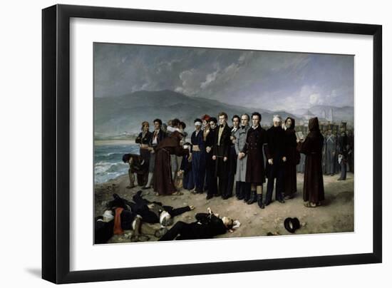 The Execution by Firing Squad of Torrijos and his Colleages on the beach at Málaga, 1888.-Antonio Gisbert Pérez-Framed Giclee Print