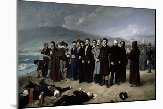 The Execution by Firing Squad of Torrijos and his Colleages on the beach at Málaga, 1888.-Antonio Gisbert Pérez-Mounted Giclee Print