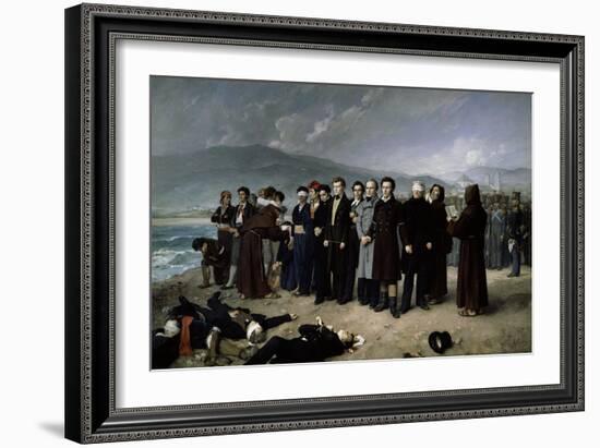 The Execution by Firing Squad of Torrijos and his Colleages on the beach at Málaga, 1888.-Antonio Gisbert Pérez-Framed Giclee Print