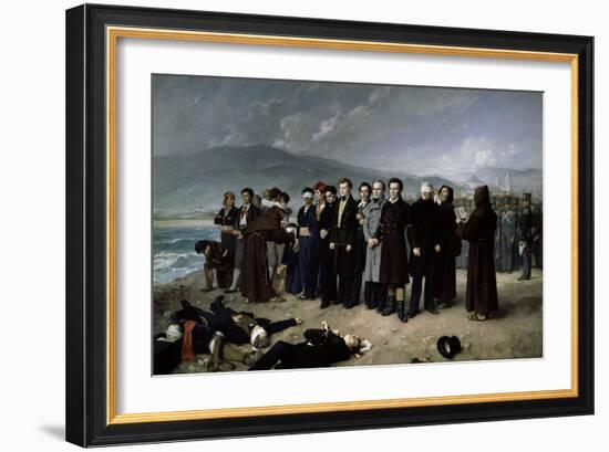 The Execution by Firing Squad of Torrijos and his Colleages on the beach at Málaga, 1888.-Antonio Gisbert Pérez-Framed Giclee Print