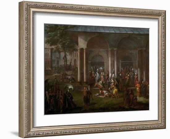 The Execution of a Minister During the Patrona Halil Rebellion, 1737-Jean-Baptiste Vanmour-Framed Giclee Print