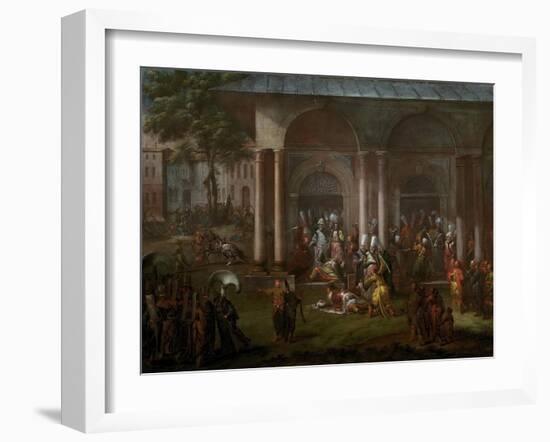 The Execution of a Minister During the Patrona Halil Rebellion, 1737-Jean-Baptiste Vanmour-Framed Giclee Print