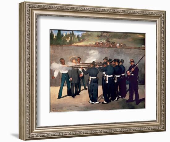 The Execution of Emperor Maximilian. 1867-1868 (Oil on Canvas)-Edouard Manet-Framed Giclee Print