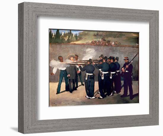 The Execution of Emperor Maximilian. 1867-1868 (Oil on Canvas)-Edouard Manet-Framed Giclee Print