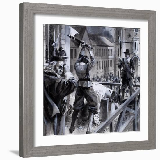 The Execution of King Charles I in Whitehall, 30th January 1649, 1979-Andrew Howat-Framed Giclee Print