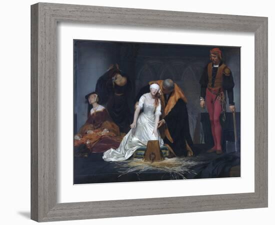 The Execution of Lady Jane Grey in the Tower of London in the Year 1554-Paul Delaroche-Framed Giclee Print